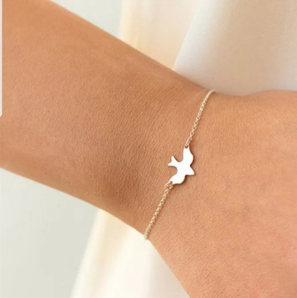 Dove Chain Bracelet Simple Minimalist Bird - Picture 1 of 3